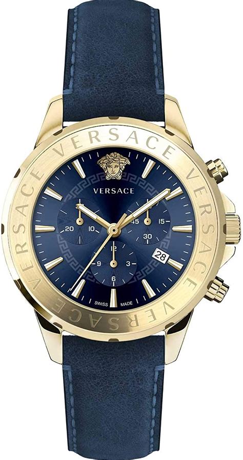 versace men's watch blue face|Versace gold watch.